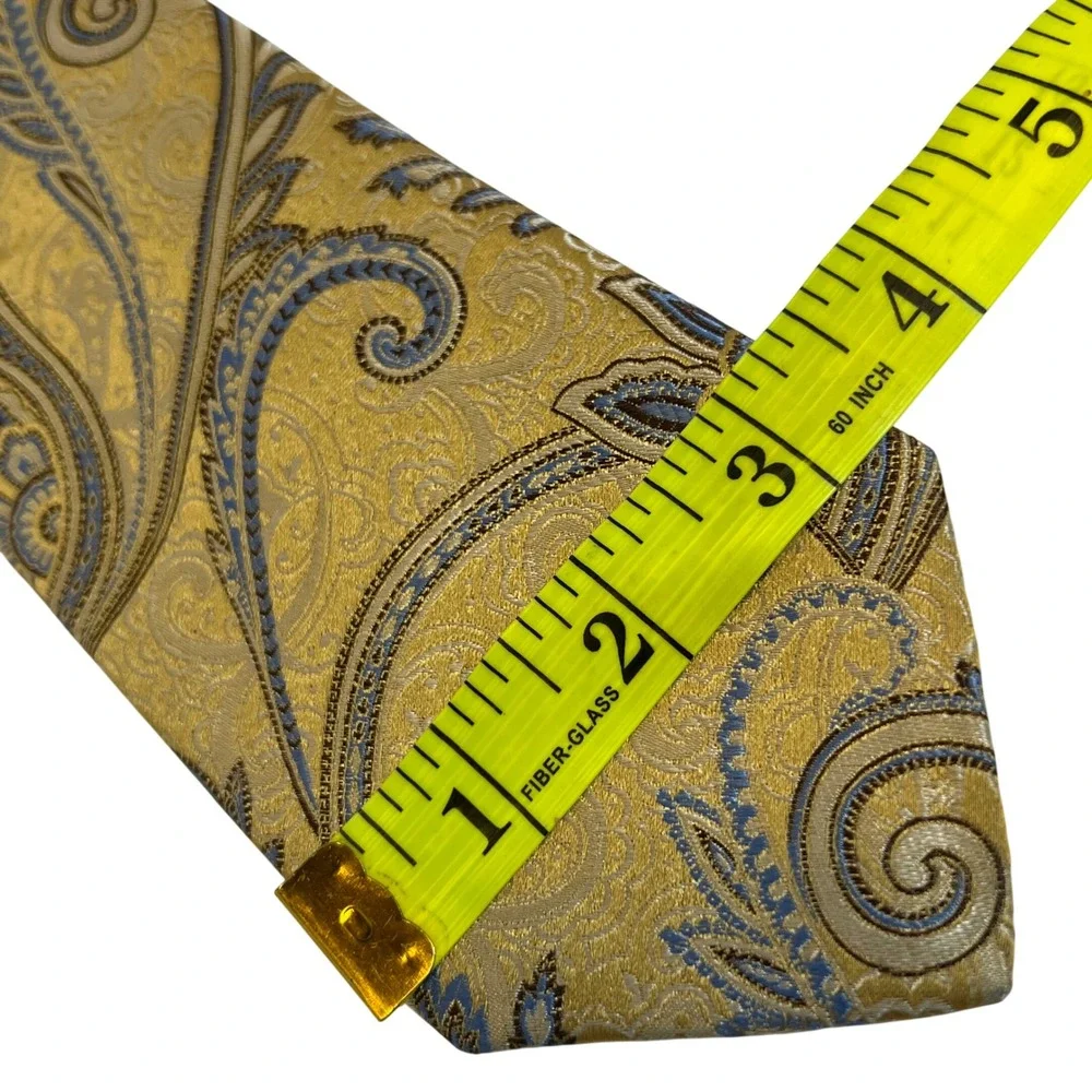 Robert Talbott Necktie Mens OS Gold Blue Paisley‎ Best of Class Nordstrom Silk
